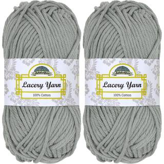 Jubileeyarn Lacery Yarn - Chunky Cotton - 100G/Skein - Sterling Gray - 2 Skeins