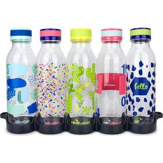 Reducer vanduge Genanvendelig vandflaske Set 20oz - Genanvendeligt vandflaske -sæt på 5 plus køleskabsbakke - BPA -fri lækageproof drej af hætten