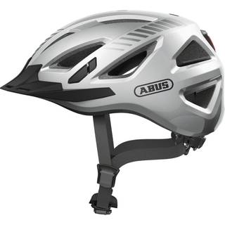 ABUS Hjelm Urban-I Signal 3.0, Signal Silver L - Testvindende City-Hjelm med 17 Luftkanaler og Integreret LED-Baglys
