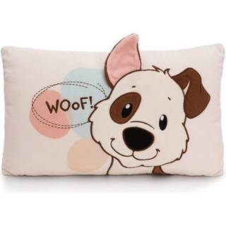 Nici: Plyspude - Hvid hund 43 x 25 cm