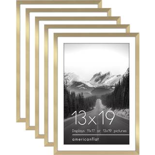 AmericanFlat 13x19 Billedramme med poleret plexiglas - S?t med 5 - Brug som 11x17 ramme med Mat eller 13x19 ramme uden Mat - Galleria Collection