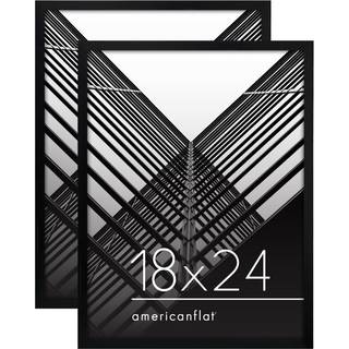 AmericanFlat 18x24 plakatramme med poleret plexiglass - S?t med 2 - Streamline Collection - tynd gr?nsebilleder til v?gvisning - h?ngende hardwar