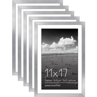 AMERICANFLAT 11X17 Billedramme med poleret plexiglass - S?t med 5 - Brug som 9x15 ramme med Mat eller 11x17 ramme uden Mat - Galleria Collection