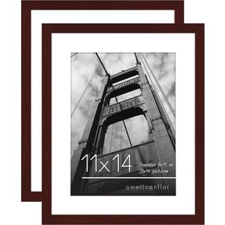 AmericanFlat 11x14 Billedramme med poleret plexiglass - S?t med 2 - Brug som 8x11 ramme med Mat eller 11x14 ramme uden Mat - Galleria Collection