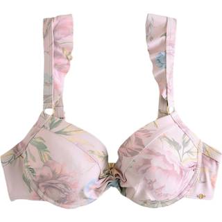 Next Lilac Purple Floral Print Frill Strap Padded Wired Bikini Top