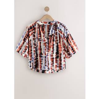 Next Multi Tie Dye Volume Sleeve V-Neck Blouse