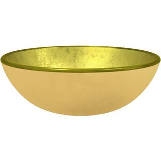 håndvask 35x12 cm hærdet glas guldfarvet