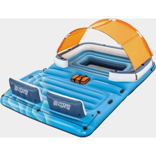 Badeflåde Bestway Hydro Force Tropical Breeze Island, 3.89 x 2.74 meter, blå/orange+ ankerpose + solbeskyttelse + reparationslap + køletaske