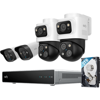 eufy PoE NVR Security System S4 with 2× Bullet-PTZ-Cameras and 2× Bullet-Cameras
