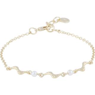 Snö Of Sweden Line Pearl Bracelet Gold/White Onesize