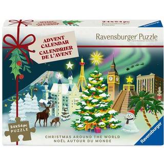 Ravensburger Julekalender 2025 med puslespil 24x54 brikker - Jul i verden