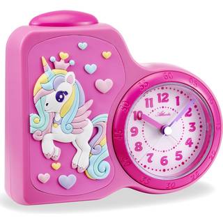 Atlanta 2145/17 Kinderwecker mit Leisegang 3D Einhorn
