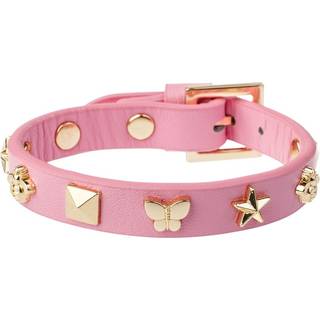DARK Leather Sign Stud Bracelet Bubblegum Pink