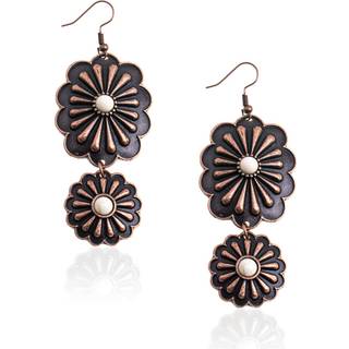 Rustik coutures vestlige concho øreringe til kvinder cowgirl dinglende concho turkis ørering smykker RCE-1084WT