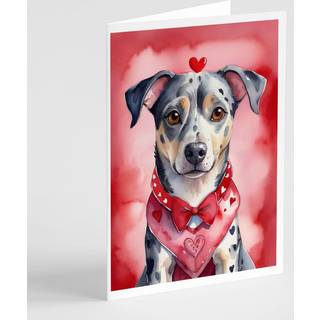 Caroline's Treasures DAC5311GCA7P Catahoula Mine Valentine lykønskningskortpakke med 8 blanke kort med konvolutter, finurlig A7 Størrelse 5x7 tom