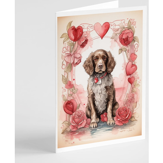 Caroline's Treasures DAC4586GCA7P Water Spaniel Valentine Roses lykønskningskort Pakke med 8 blanke kort med konvolutter, finurlig A7 Størrelse 5