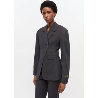 Stretch Stripe Blazer W0578 - Phantom - GANNI - Stribet S