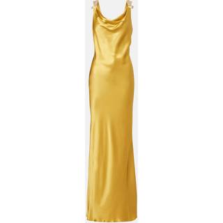 Versace Safety Pin embellished silk satin gown - gold - XXS
