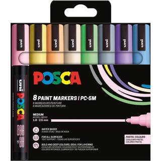 POSCA marker sæt PC-5M 8 ass. Pastel farver