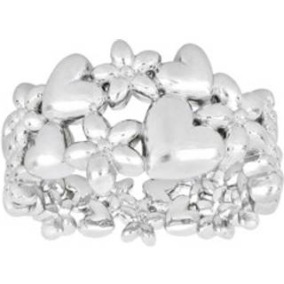 Siersbøl ring i sølv med hjerter/blomster st. 50 - Str. 60