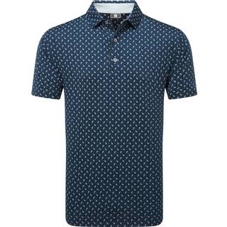 Footjoy Flower Bud Foulard Lisle Mens Navy XL Polo trøje