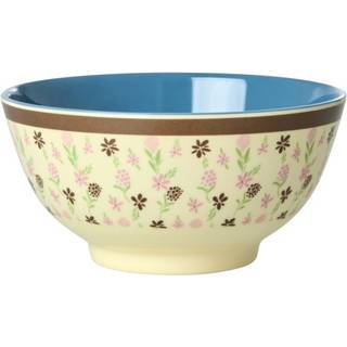 Hacienda Flower Skål, Cream/Blue, Ø15 cm