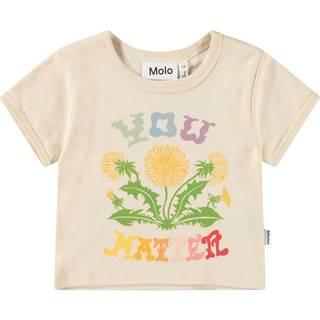 Molo Rizzo Short Sleeve T-Shirt You Matter Multi 104cm  Beige  104 cm  kvinde