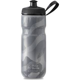 Polar flaske Sport Isoleret vandflaske - BPA -fri Sport & Bike Squeeze -flaske med håndtag (udfordrer - Charcoal & Silver 20 Oz)