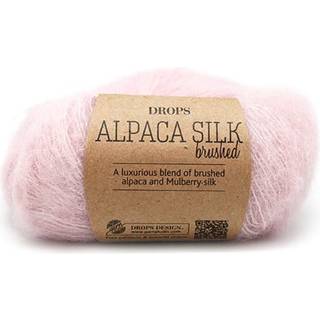 DROPS Brushed Alpaca Silk 12 Støvet rosa Indhold: 77% Superfin Alpaca, 23% Mulberry Silke Garngruppe: C (16 - 19 masker) / 10 ply / aran / worsted Vægt/længde: 25 g = ca. 140 meter Anbefalede pinde: 5 mm Strikkefasthed: 10 x 10 cm = 17 m x 22 p Vask: Håndvask, max 30°C / Tørres fladt.