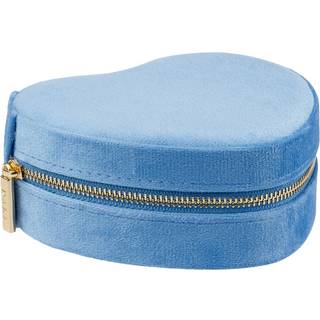 DARK Velvet Heart Jewellery Box Ibiza Blue