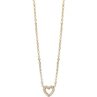 Muli Collection Zirconia Heart Necklace Gold
