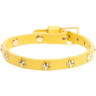 DARK Leather Star Stud Bracelet Mini Yellow