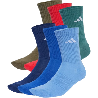 Cushioned Crew strømper, 6 par - Dark Blue / Royal Blue / Olive Strata / Pure Ruby - 40-42