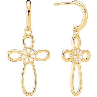 Lund Copenhagen marguerit øreringe i forgyldt med kors