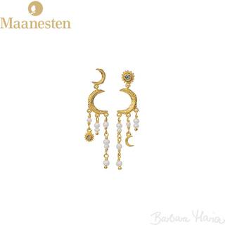 Maanesten Astrea øreringe i forgyldt sterlingsølv - 9718A