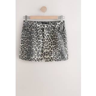 Next Leopard Print 100% Cotton Denim Shorts