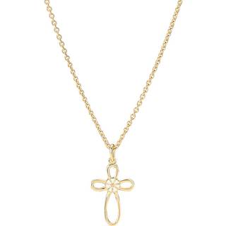 Lund Copenhagen marguerit halskæde i forgyldt med kors