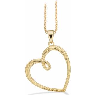 Scrouples vedhæng hjerte snoet i 8 kt guld med forgyldt kæde