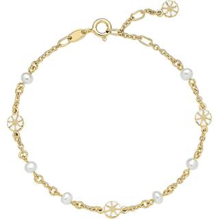 Lund Copenhagen marguerit armbånd i forgyldt med perler