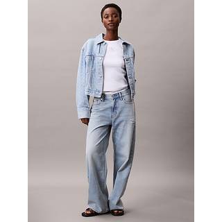 Monogram Logo Cropped Denim Jacket - Blue - XS