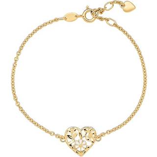 Lund Copenhagen marguerit armbånd i forgyldt med hjerte