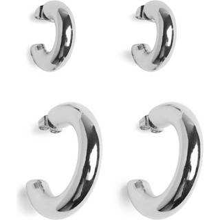 PIECES dame øreringe PCNIKOLINE 2-PACK - Silver Colour - Onesize