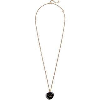 Valentino CÅur Royal VLogo enamel pendant necklace - black - One Size