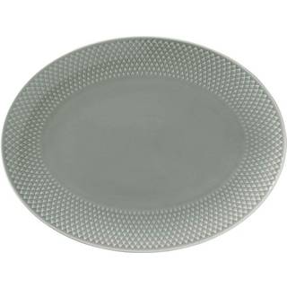 Lyngby Porcelæn Rhombe Earth ovalt serveringsfad 28,5x21,5 cm