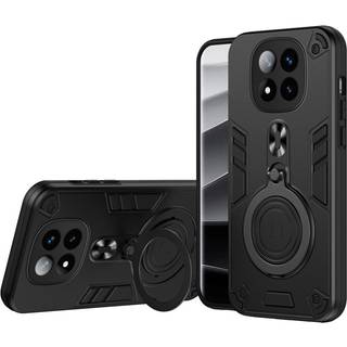 Xiaomi Redmi Note 14 Pro+ - EIDERWOOD Hybrid Håndværker Bagside Cover m. Roterende Kickstand - Sort