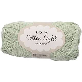 DROPS Cotton Light 48 Pistacieis (Uni Colour) Indhold: 50% Bomuld, 50% Polyester Garngruppe: B (20 - 22 masker) / 8 ply / DK / worsted Vægt/længde: 50 g = ca. 105 meter Anbefalede pinde: 4 mm Strikkefasthed: 10 x 10 cm = 21 m x 28 p Finvask 40º / Tørres fladt.