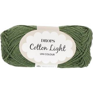 DROPS Cotton Light 50 Mørk vedbend (Uni Colour) Indhold: 50% Bomuld, 50% Polyester Garngruppe: B (20 - 22 masker) / 8 ply / DK / worsted Vægt/længde: 50 g = ca. 105 meter Anbefalede pinde: 4 mm Strikkefasthed: 10 x 10 cm = 21 m x 28 p Finvask 40º / Tørres fladt.