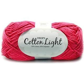 DROPS Cotton Light 18 Hot pink (Uni Colour) Indhold: 50% Bomuld, 50% Polyester Garngruppe: B (20 - 22 masker) / 8 ply / DK / worsted Vægt/længde: 50 g = ca. 105 meter Anbefalede pinde: 4 mm Strikkefasthed: 10 x 10 cm = 21 m x 28 p Finvask 40º / Tørres fladt.