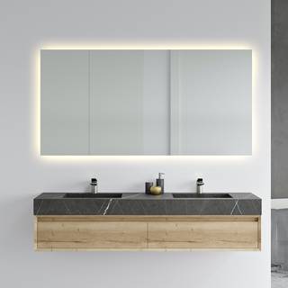 Koniseur Backlight badeværelses spejl, LED – lampeudtag - Antidug (Variant: Størrelse:Højde 75 cm Brede 200 cm)