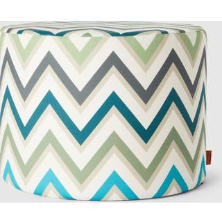 Missoni Seating - 'Watamu' cylindrical pouf, apple green multicolor in MULTICOLOUR EXTERNAL: 100%Acrylic - PADDIN
